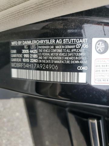 WDBRF54H17A924906 - 2007 MERCEDES-BENZ C 280 BLACK photo 12