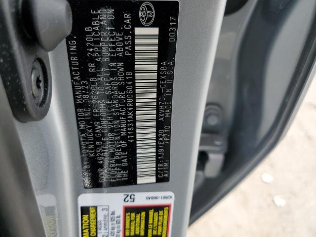 4T1S31AK4RU060418 - 2024 TOYOTA CAMRY SE NIGHT SHADE SILVER photo 12