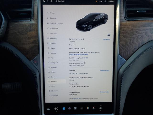 5YJSA1E29KF332495 - 2019 TESLA MODEL S BLACK photo 9