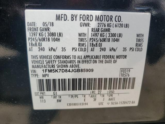 1FM5K7D84JGB85909 - 2018 FORD EXPLORER XLT Qara foto 13