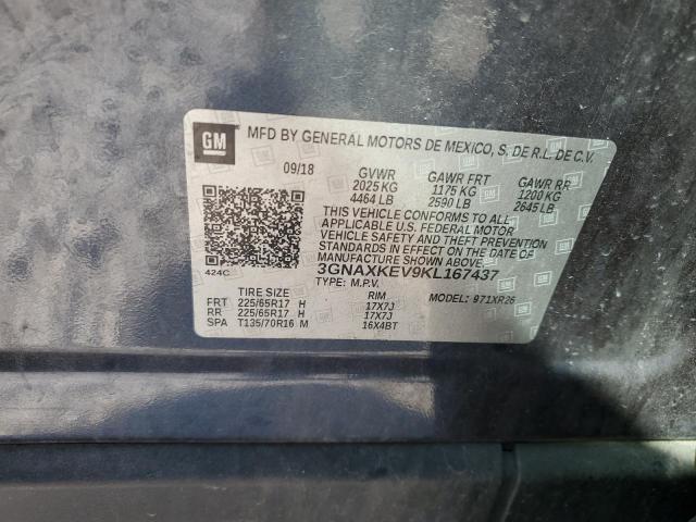 3GNAXKEV9KL167437 - 2019 CHEVROLET EQUINOX LT 蓝色 照片 13