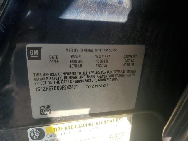 1G1ZH57BX9F242401 - 2009 CHEVROLET MALIBU 1LT 蓝色 照片 12