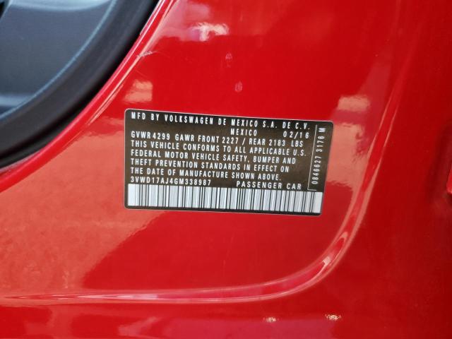 3VWD17AJ4GM338987 - 2016 VOLKSWAGEN JETTA SPORT RED photo 12