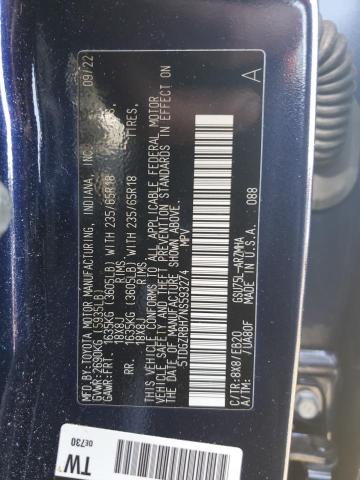 5TDGZRBH7NS593274 - 2022 TOYOTA HIGHLANDER XLE BLUE photo 13