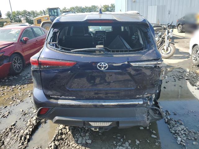 5TDGZRBH7NS593274 - 2022 TOYOTA HIGHLANDER XLE BLUE photo 6