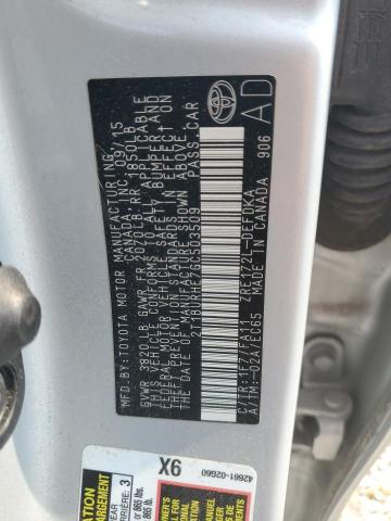 2T1BURHE7GC503509 - 2016 TOYOTA COROLLA L SILVER photo 12