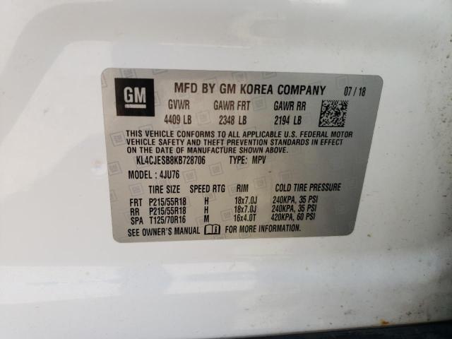 KL4CJESB8KB728706 - 2019 BUICK ENCORE PREFERRED 白色 照片 12