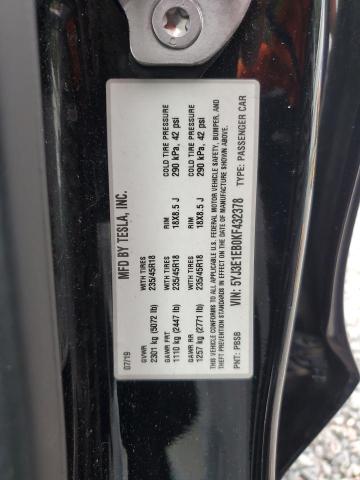 5YJ3E1EB0KF432378 - 2019 TESLA MODEL 3 BLACK photo 12