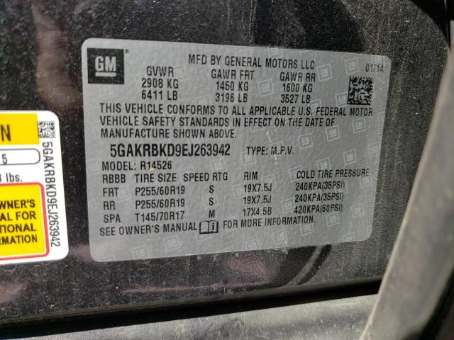 5GAKRBKD9EJ263942 - 2014 BUICK ENCLAVE GRAY photo 13