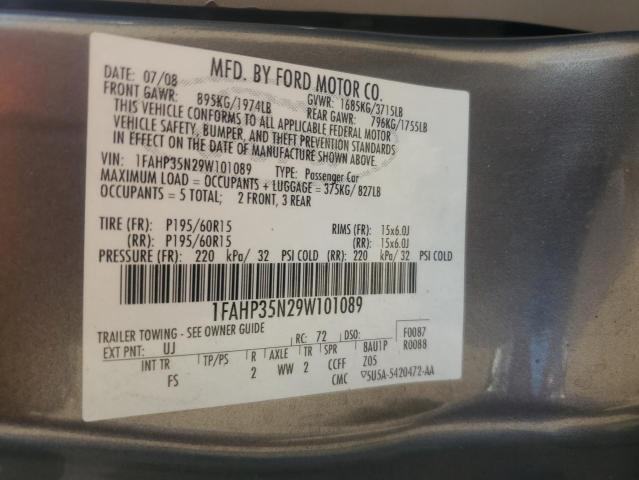 1FAHP35N29W101089 - 2009 FORD FOCUS SE GRAY photo 12