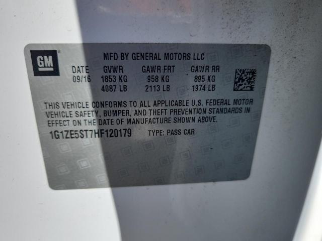 1G1ZE5ST7HF120179 - 2017 CHEVROLET MALIBU LT WHITE photo 12