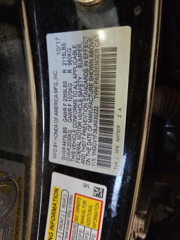 1HGCV1F38JA030222 - 2018 HONDA ACCORD SPORT Սև լուսանկար 13