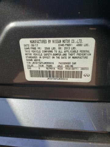 JN1EV7AP0JM355016 - 2018 INFINITI Q50 LUXE Boz foto 12