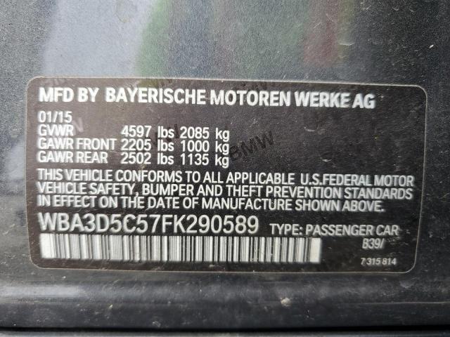 WBA3D5C57FK290589 - 2015 BMW 328 D XDRIVE GRAY photo 12
