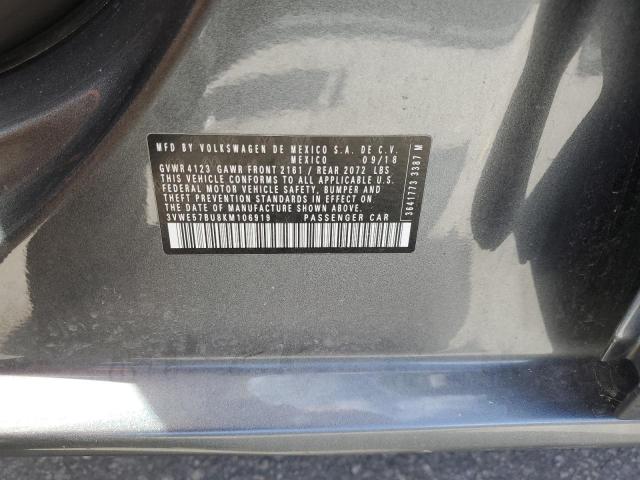 3VWE57BU8KM106919 - 2019 VOLKSWAGEN JETTA SEL GRAY photo 12