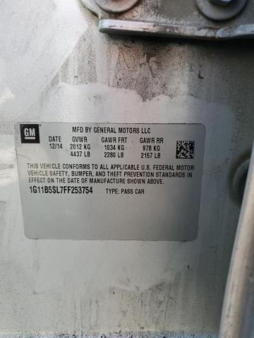 1G11B5SL7FF253754 - 2015 CHEVROLET MALIBU LS ვერცხლისფერი ფოტო 12