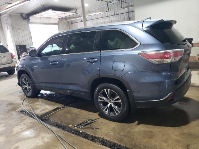 5TDJKRFH1GS500515 - 2016 TOYOTA HIGHLANDER XLE BLUE photo 2