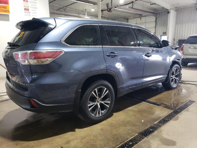 5TDJKRFH1GS500515 - 2016 TOYOTA HIGHLANDER XLE BLUE photo 3