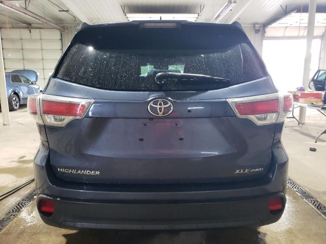 5TDJKRFH1GS500515 - 2016 TOYOTA HIGHLANDER XLE BLUE photo 6