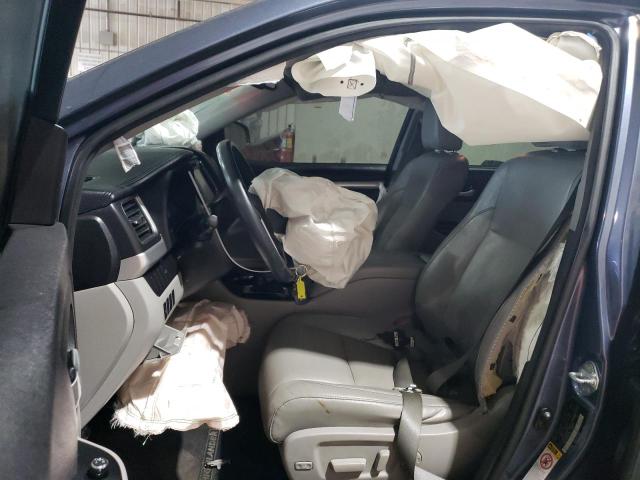 5TDJKRFH1GS500515 - 2016 TOYOTA HIGHLANDER XLE BLUE photo 7