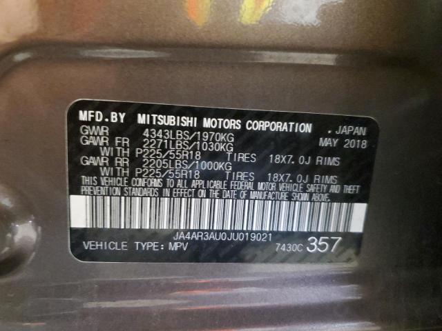 JA4AR3AU0JU019021 - 2018 MITSUBISHI OUTLANDER ES 棕色 照片 13