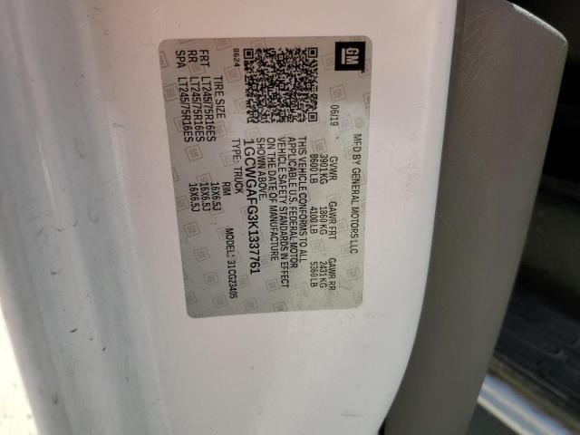 1GCWGAFG3K1337761 - 2019 CHEVROLET EXPRESS G2500 Çift renkli fotoğraf 13