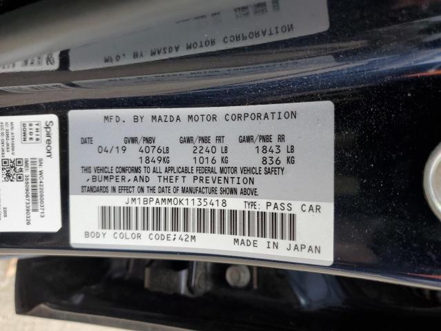 JM1BPAMM0K1135418 - 2019 MAZDA 3 PREFERRED BLUE photo 12