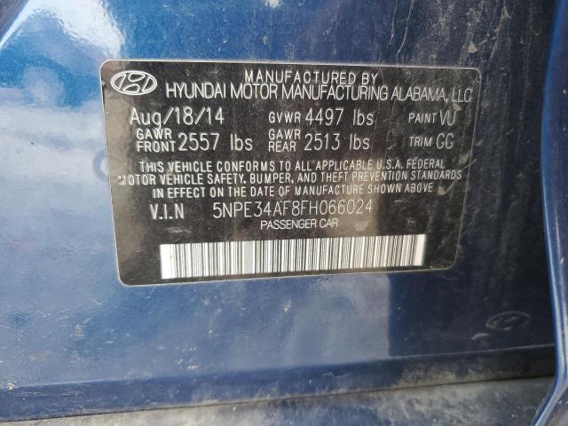 5NPE34AF8FH066024 - 2015 HYUNDAI SONATA SPORT 蓝色 照片 12