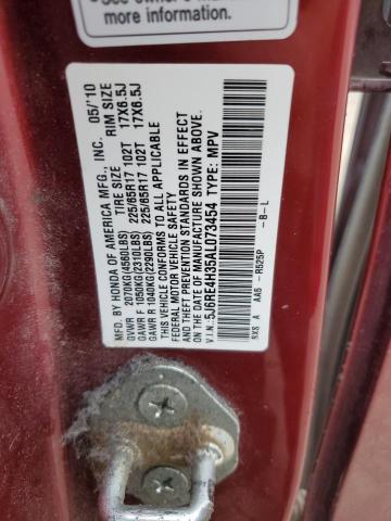 5J6RE4H35AL073454 - 2010 HONDA CR-V LX RED photo 13