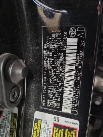 2T1BURHE6JC082812 - 2018 TOYOTA COROLLA L BLACK photo 12