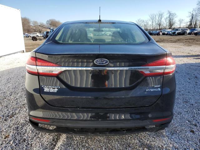 3FA6P0LU6JR162274 - 2018 FORD FUSION SE HYBRID BLACK photo 6