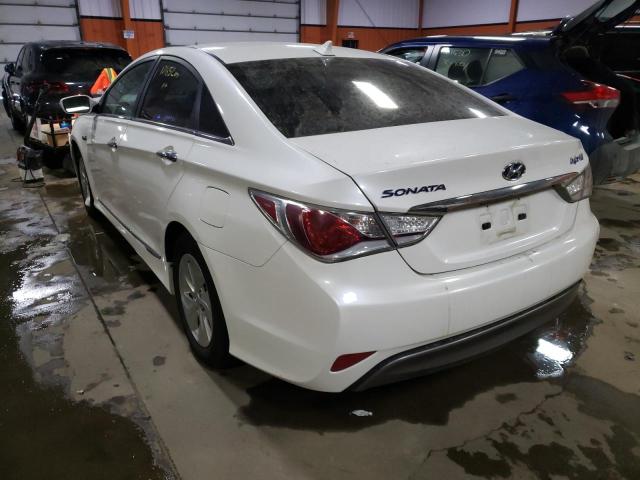 KMHEC4A43EA111838 - 2014 HYUNDAI SONATA HYBRID WHITE photo 3