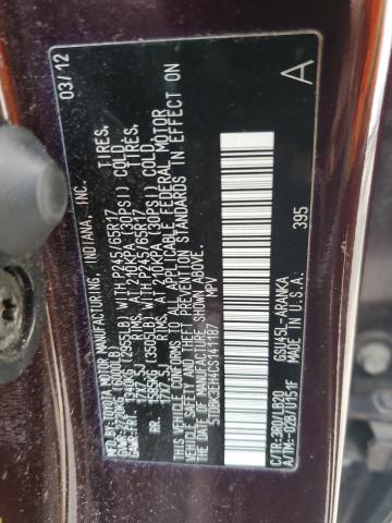 5TDBK3EH4CS141187 - 2012 TOYOTA HIGHLANDER BASE 勃艮第红 照片 13