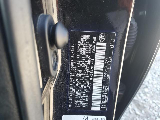 4T1BF1FK2GU205775 - 2016 TOYOTA CAMRY LE BLACK photo 12