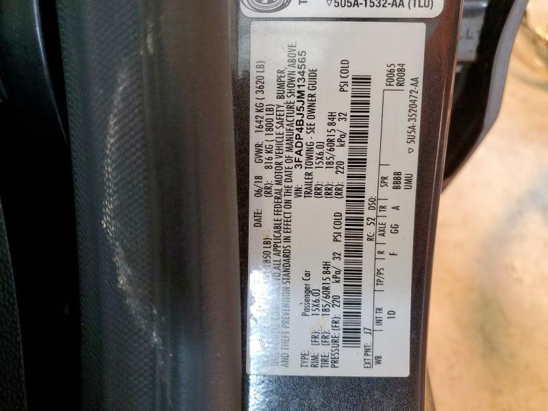 3FADP4BJ5JM134565 - 2018 FORD FIESTA SE 灰色 照片 13