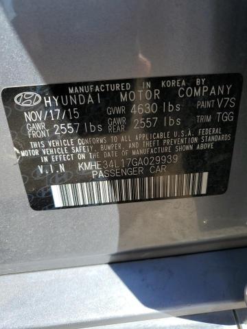 KMHE34L17GA029939 - 2016 HYUNDAI SONATA HYBRID SILVER photo 12