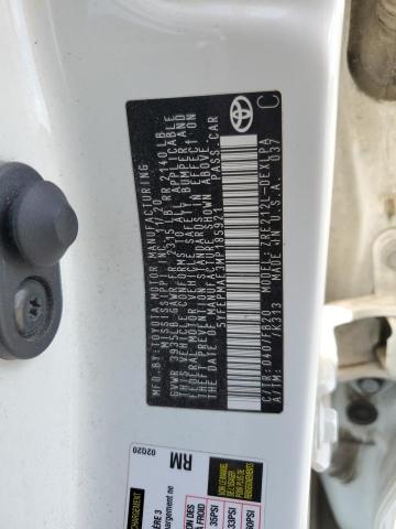 5YFEPMAE3MP185921 - 2021 TOYOTA COROLLA LE 白色 照片 12