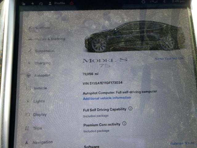 5YJSA1E11GF173034 - 2016 TESLA MODEL S 黑色 照片 9