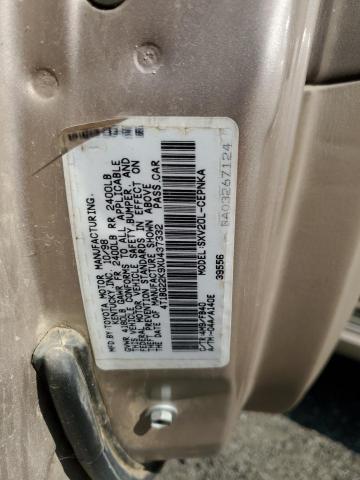 4T1BG22K9XU437332 - 1999 TOYOTA CAMRY CE ოქროსფერი ფოტო 12