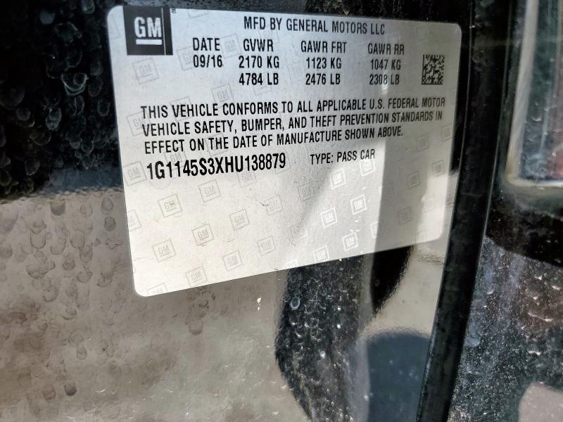 1G1145S3XHU138879 - 2017 CHEVROLET IMPALA PREMIER 黑色 照片 12