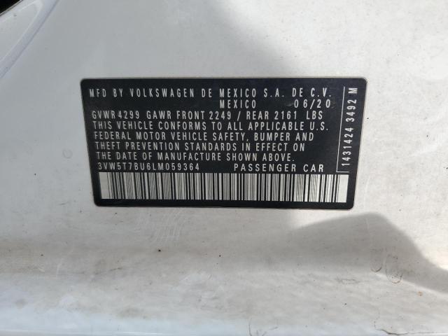 3VW5T7BU6LM059364 - 2020 VOLKSWAGEN JETTA GLI თეთრი ფოტო 12
