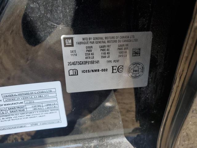 2G4GT5GX0F9168141 - 2015 BUICK REGAL GS CHARCOAL photo 13