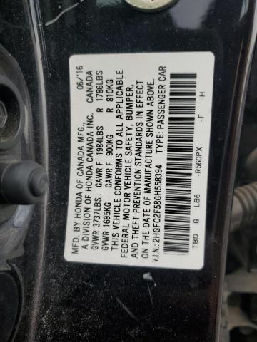 2HGFC2F58GH558394 - 2016 HONDA CIVIC LX 黑色 照片 13