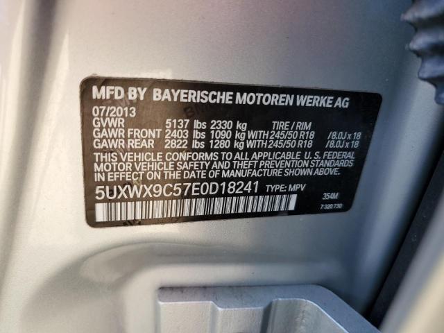 5UXWX9C57E0D18241 - 2014 BMW X3 XDRIVE28I SILVER photo 13