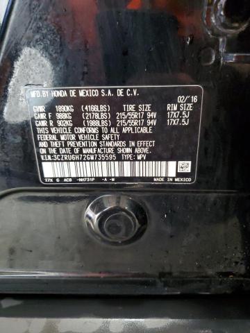 3CZRU6H72GM735595 - 2016 HONDA HR-V EXL BLACK photo 14