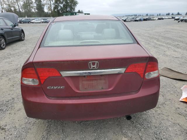 19XFA16899E034467 - 2009 HONDA CIVIC EX BURGUNDY photo 6