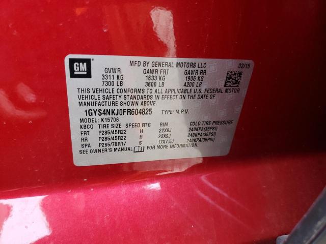 1GYS4NKJ0FR604825 - 2015 CADILLAC ESCALADE PREMIUM RED photo 13