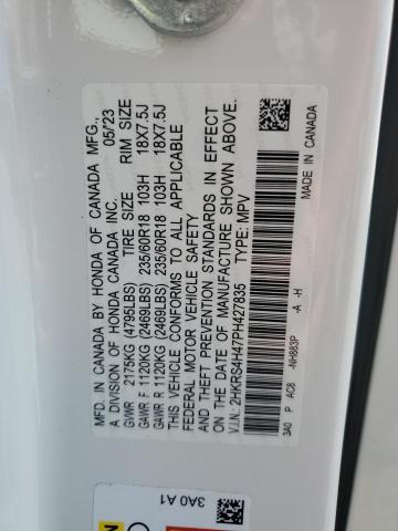 2HKRS4H47PH427835 - 2023 HONDA CR-V EX WHITE photo 14