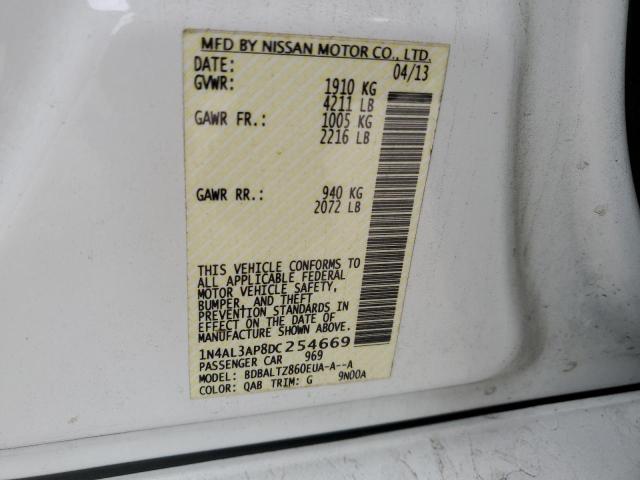 1N4AL3AP8DC254669 - 2013 NISSAN ALTIMA 2.5 WHITE photo 12