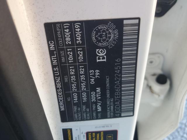 4JGDA7EB6DA224516 - 2013 MERCEDES-BENZ ML 63 AMG WHITE photo 14